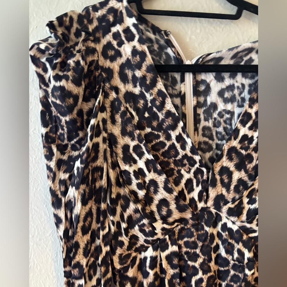 Farm Rio Leopard Print Long Sleeve Dress‎ - Picture 8 of 8